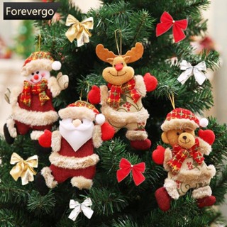 Forevergo จี้ตุ๊กตาซานตาคลอส สโนว์แมน กวาง คริสต์มาส สําหรับแขวนตกแต่งต้นคริสต์มาส เทศกาลปีใหม่ 4 ชิ้น B9Y5