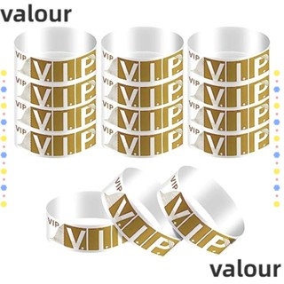 Valour สายรัดข้อมือกระดาษ VIP สีทอง สําหรับงานอีเวนท์
