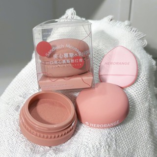 Spot# HERORANGE ~ one-bite sandwich monochrome blush cream lasting color natural expansion color shrink color rouge blush 8jj