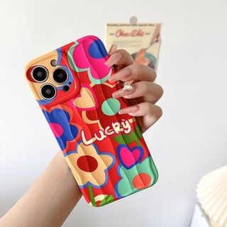 เคสโทรศัพท์มือถือ ลายดอกไม้กราฟฟิตี้ หัวใจ สร้างสรรค์ สําหรับ IPhone 13pro 14promax 11 12