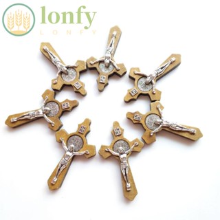 Lonfy จี้ไม้กางเขน รูปไม้กางเขน ขนาดเล็ก 2.36x 1.4 นิ้ว สําหรับผู้ชาย 15 ชิ้น