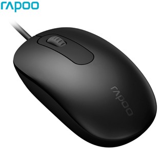 Rapoo N200 เมาส์มีสาย USB 1600DPI ออกแบบตามสรีรศาสตร์ เป็นมิตรกับสิ่งแวดล้อม สีดํา สําหรับบ้าน สํานักงาน คอมพิวเตอร์