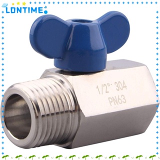 Lontime วาล์วน้ํา สเตนเลส 304 เกลียว NPT 1/2 นิ้ว ตัวผู้ ตัวเมีย สีเงิน