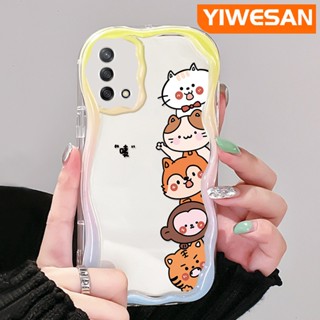 เคสโทรศัพท์มือถือแบบนิ่ม ใส กันกระแทก ลายการ์ตูนสัตว์น่ารัก สีครีม สําหรับ OPPO A74 4G A95 4G F19 F19S Reno 6 Lite