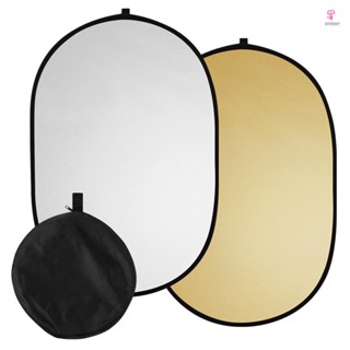 Silver Gold Collapsible Portable Photography Light Reflector 2-in-1 for Studio