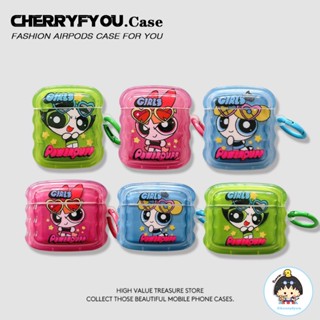 เคสหูฟัง ซิลิโคนนิ่ม กันกระแทก ลายการ์ตูน Powerpuff Girls น่ารัก สําหรับ AirPods 1 2 3 Pro 2