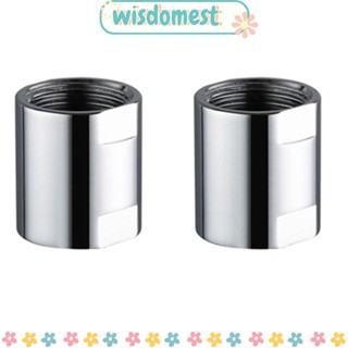 Wisdomest ข้อต่อฝักบัวอาบน้ํา ทองเหลือง สีเงิน 20 มม. ทนทาน สําหรับห้องน้ํา 2 ชิ้น