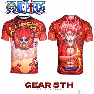 เสื้อยืดแขนสั้น ทรงหลวม พิมพ์ลายอนิเมะ One Piece Luffy Nika Gear 5  พลัสไซซ์ สไตล์ญี่ปุ่น สําหรับเด็กผู้ชาย