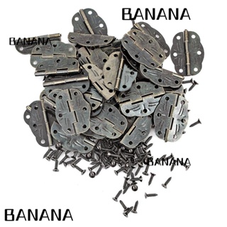 Banana1 บานพับกล่อง บานพับเหล็กบรอนซ์ ฮาร์ดแวร์ ขนาดเล็ก พร้อมสกรูบานพับ ขนาดเล็ก สําหรับงานฝีมือ เครื่องประดับ แฮนด์เมด