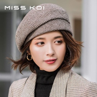 Misskoi [พร้อมส่ง] หมวกเบเร่ต์ สไตล์ญี่ปุ่นย้อนยุค แฟชั่นฤดูใบไม้ผลิ ฤดูใบไม้ร่วง ฤดูหนาว สําหรับผู้หญิง