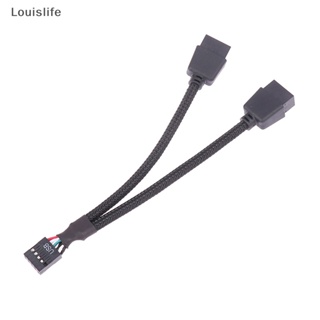 Llph สายเคเบิลต่อขยายเมนบอร์ดคอมพิวเตอร์ USB 9 Pin 1 Female เป็น 2 Male Y Splitter Audio HD 15 ซม. สําหรับ PC DIY 1 ชิ้น