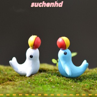 Suchenhd ฟิกเกอร์ปลาโลมา พลาสติก เรซิน สีขาว สีฟ้า DIY สําหรับตกแต่งภูมิทัศน์ขนาดเล็ก กระถางต้นไม้ 12 ชิ้น