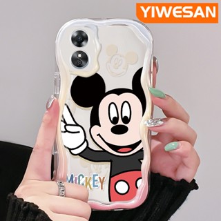 เคสโทรศัพท์มือถือ ซิลิโคนนิ่ม ใส ลายการ์ตูนมิกกี้เมาส์น่ารัก สีสันสดใส สําหรับ OPPO A17 A17K