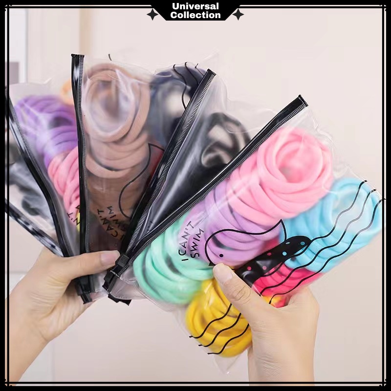 ฟรีกระเป๋า - 40 ชิ้น DONUT HAIR TIE TOWEL RING / ขนาดใหญ่ DONUT HAIR PAIR
