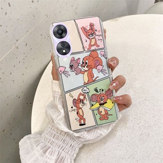 พร้อมส่ง ใหม่ เคสโทรศัพท์มือถือนิ่ม บางพิเศษ ลายการ์ตูนแมวทอม และหนู สร้างสรรค์ สําหรับ OPPO A38 4G OPPOA38 2023