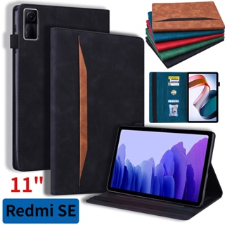 เคสหนัง ฝาพับแม่เหล็ก กันกระแทก พร้อมช่องใส่บัตร และขาตั้ง สําหรับ Xiaomi Redmi Pad SE 2023 11.0 นิ้ว