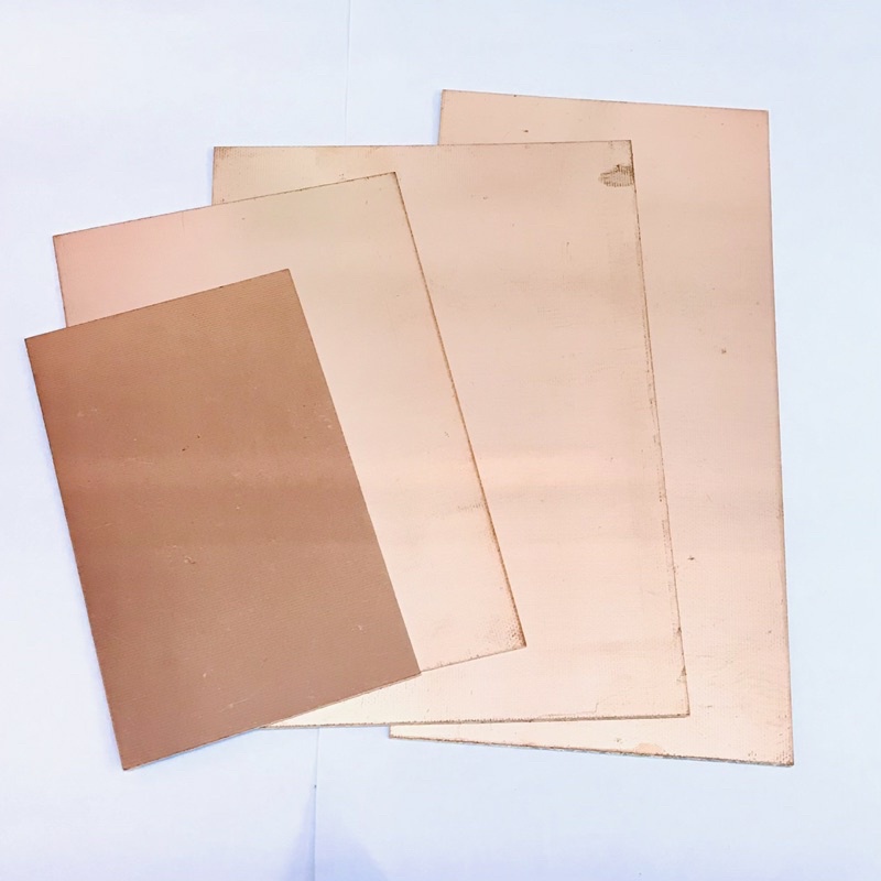 แผ่นปริ๊น PCB อีพ็อกซี่ทองแดงหน้าเดียว ความหนา 0.8 mm จำนวน 1 แผ่นปริ้น,พีซีบีเปล่า,แผ่นทองแดงเปล่า,Epoxy