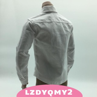 [Lzdyqmy2] เสื้อเชิ้ตแขนยาว สีขาว สเกล 1/6 สําหรับฟิกเกอร์ผู้ชาย 12 นิ้ว