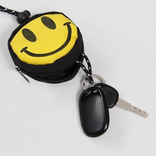 กระเป๋าใส่เหรียญ/กระเป๋าใส่พวงกุญแจ รูปหน้ายิ้ม และลายตารางสุดชิค Smiling Face Wallet