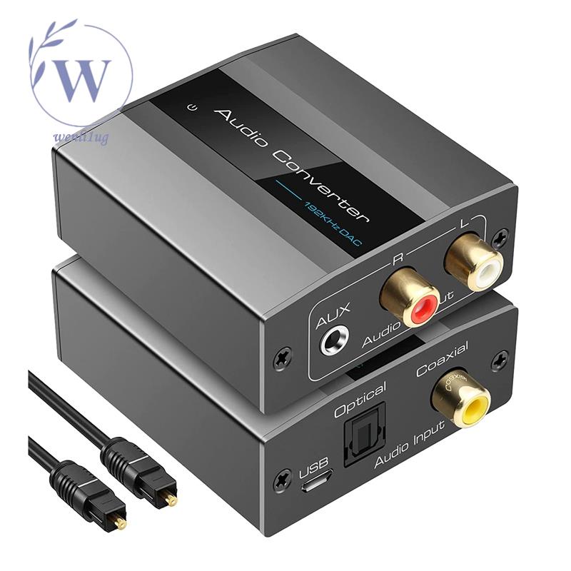 ตัวแปลงออปติคัลเป็นอาร์ซีเอ ตัวแปลงเสียงดิจิตอลเป็นอนาล็อกเสียงโคแอกเซียลเป็นอะแดปเตอร์อาร์ซีเอ 3.5 มม. ถึง พร้อมสายเคเบิลแสง