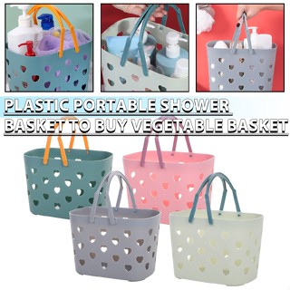 Plastic Shower Caddy Basket Bathroom Organizer with Handle Hollow Out Caddy Tote