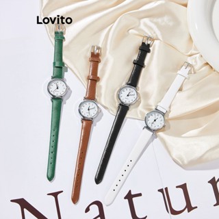 Lovito นาฬิกาข้อมือควอตซ์ ลําลอง เรียบง่าย สําหรับผู้หญิง L63AD288 (สีน้ําตาล/ขาว/เขียว/ดํา)