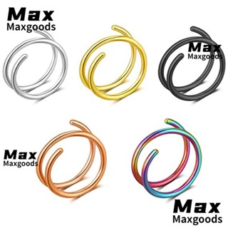 Maxg ห่วงคู่ แหวนจมูก สีทอง เครื่องประดับ ของขวัญสําหรับผู้หญิง ผู้ชาย ต่างหูเจาะ