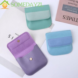 Somedayzl กระเป๋าใส่เหรียญ หนัง เดินทาง ชาย หญิง ลิปสติก กระเป๋าใส่บัตร|ที่วางหูฟัง แบบนิ่ม สีพื้น