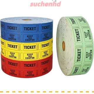 Suchenhd ตั๋วอีเวนท์ กระดาษเคลือบสีพื้น ตั๋วราฟเฟิล บัตรกํานัลราฟเฟิล ตั๋วสนามเด็กเล่น ตั๋วปาร์ตี้