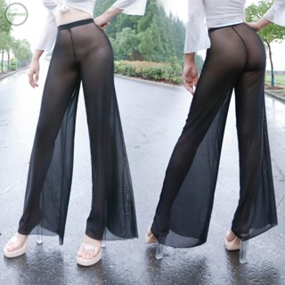 GORGEOUS~Pants Loose Trousers Nightwear See Through Sexy Lingerie Wide Leg Pants