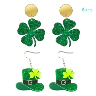 Mary St Patrick s Day ต่างหูห้อย อะคริลิค เครื่องประดับ สําหรับผู้หญิง แฟนสาว