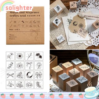 Solighter แสตมป์ยางไม้ DIY สําหรับโรงเรียน 16 ชิ้น ต่อชุด