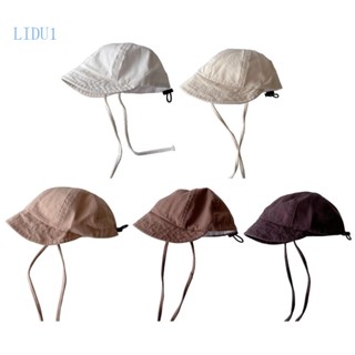 Lidu1 หมวกเบสบอล ผ้าฝ้าย แบบนิ่ม กันแดด ปรับขนาดได้ สีพื้น แฟชั่นฤดูร้อน สําหรับเด็กวัยหัดเดิน