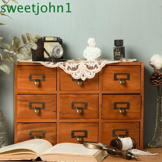 Sweetjohn ลิ้นชักไม้ธรรมชาติ 9 ชั้น สําหรับเก็บของ