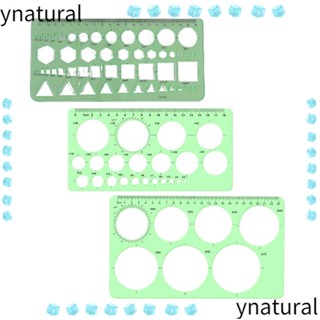 Ynatural แม่แบบวงกลม ไม้บรรทัดวงกลม สีเขียว ลายฉลุเรขาคณิต สําหรับวาดภาพศิลปะ