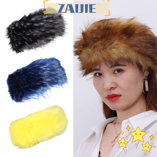 Zaijie24 ที่คาดผม ขนเฟอร์เทียม ที่ปิดหูกันหนาว กลางแจ้ง ขนเฟอร์เทียม สําหรับเด็กผู้หญิง