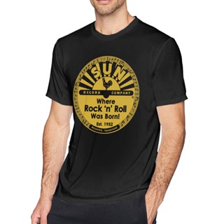 เสื้อยืด พิมพ์ลาย Sun RockNRoll Rockabilly Country Elvis Cash Perkins 50S พลัสไซซ์ ของขวัญวันเกิด สําหรับผู้ชาย