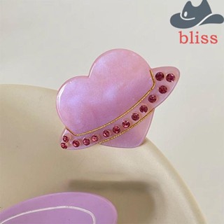 Bliss คลิปหนีบปากเป็ด รูปหัวใจ ประดับเพทายคริสตัล สีชมพู แบบสร้างสรรค์