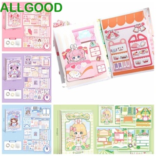 Allgoods หนังสือ ลายการ์ตูน 3D เสียงเงียบ แฮนด์เมด DIY สําหรับเด็กผู้หญิง