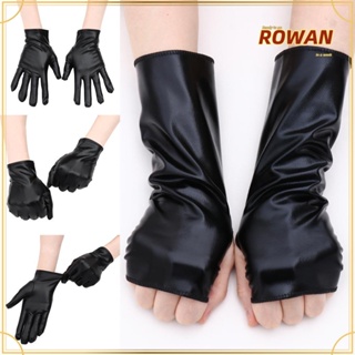 Rowans ถุงมือหนัง PU สไตล์โกธิค พังก์ โลลิต้า