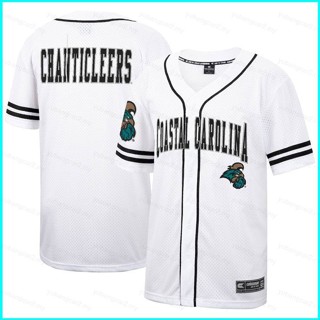 เสื้อกีฬาเบสบอล เสื้อคาร์ดิแกน พลัสไซซ์ ลายการ์ตูน Coastal Carolina Chanticleers