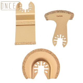 【ONCEMOREAGAIN】3pcs Carbide Oscillating Multi Tool Saw Blades For Tile Grout Mortar Concrete