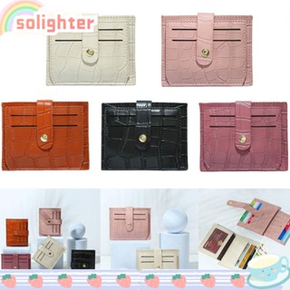 Solighter กระเป๋าใส่เหรียญ ขนาดเล็ก ลายหนังจระเข้ สีพื้น