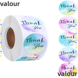 Valour สติกเกอร์ฉลาก Thank You มีกาวในตัว สีน้ํา ทรงกลม 1.5 นิ้ว 1000 ชิ้น