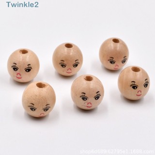 Twinkle ลูกปัดไม้ ทรงกลม 18 มม. 100 ชิ้น พร้อมรู สําหรับตกแต่งคริสต์มาส