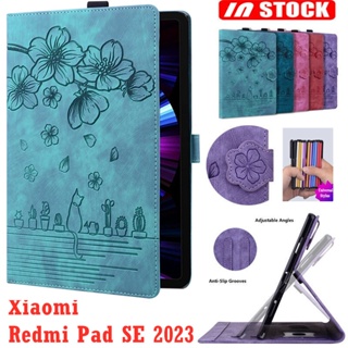 เคสหนัง ฝาพับแม่เหล็ก กันกระแทก พร้อมช่องใส่บัตร สําหรับ Xiaomi Redmi Pad SE 2023 11.0 นิ้ว