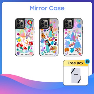 Casetify เคสโทรศัพท์มือถือแบบกระจกแข็ง ลายเจ้าหญิงดิสนีย์ แอเรียล ซินเดอเรลล่า จัสมิน สําหรับ iPhone 11 12 13 14 15 Plus Pro Max