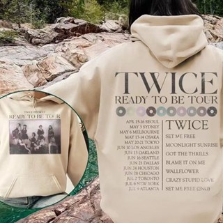 เสื้อแจ็กเก็ตกันหนาว มีฮู้ด ลาย Kpop Twice READY TO BE Momo Sana Mina Lim Na Yeon Son Chae Youn Park Ji Hyo สไตล์สตรีท สําหรับผู้ชาย และผู้หญิง