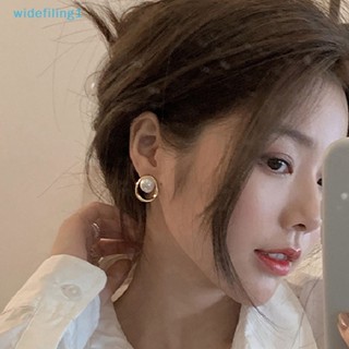 Widefiling1 ต่างหูมุกเทียม ทรงกลม ดีไซน์ไม่เหมือนใคร สําหรับผู้หญิง