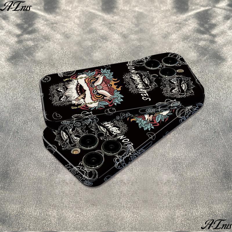 เคสโทรศัพท์กันกระแทก Black Lion สําหรับ iPhone 13 iphone12/11 14pro 7/8Plus xsmax 15/16Promax